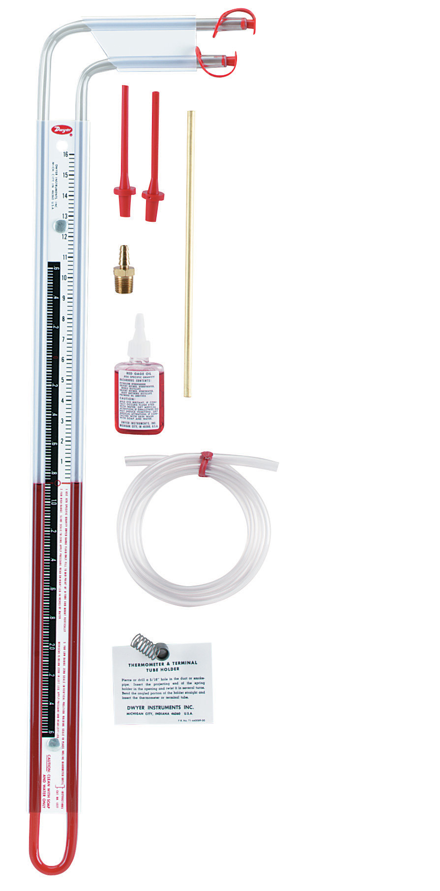 Dwyer Flex-Tube 1227М Двухдиапазонный пластиковый наклонный u-образный жидкостный манометр давления газа
