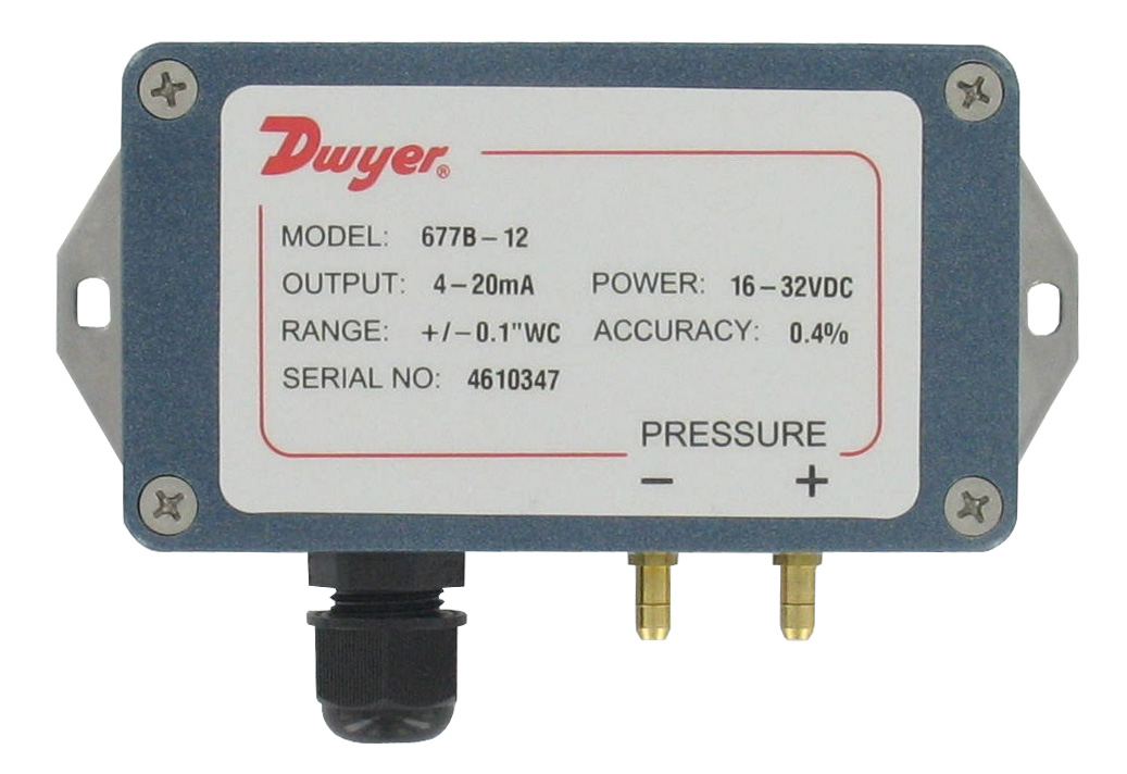 Dwyer 677B Дифференциальный датчик перепада давления воздуха и газа 4-20 мА
