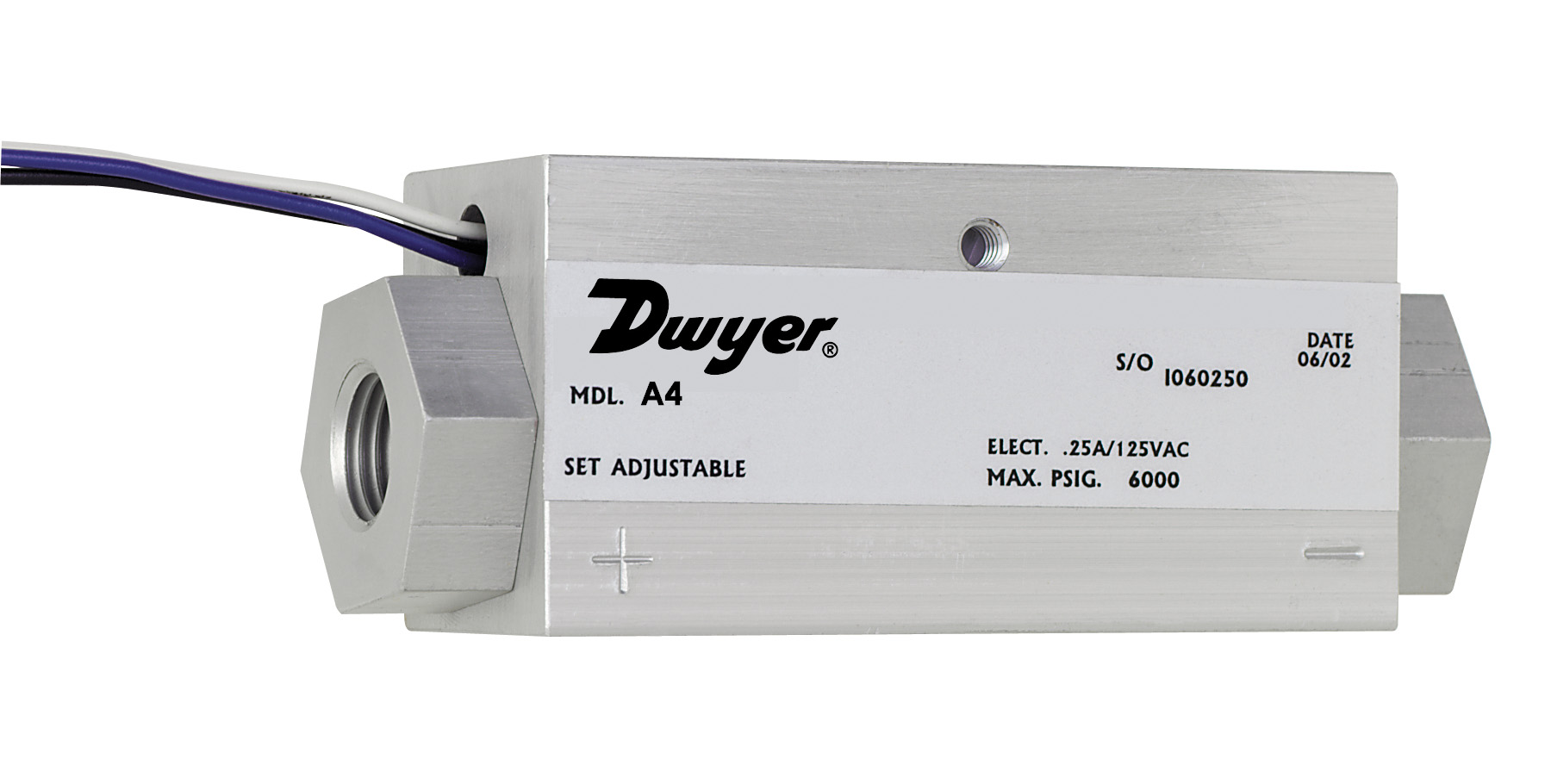 Dwyer A4 Дифференциальное реле перепада давления для воздуха и газа SPDT