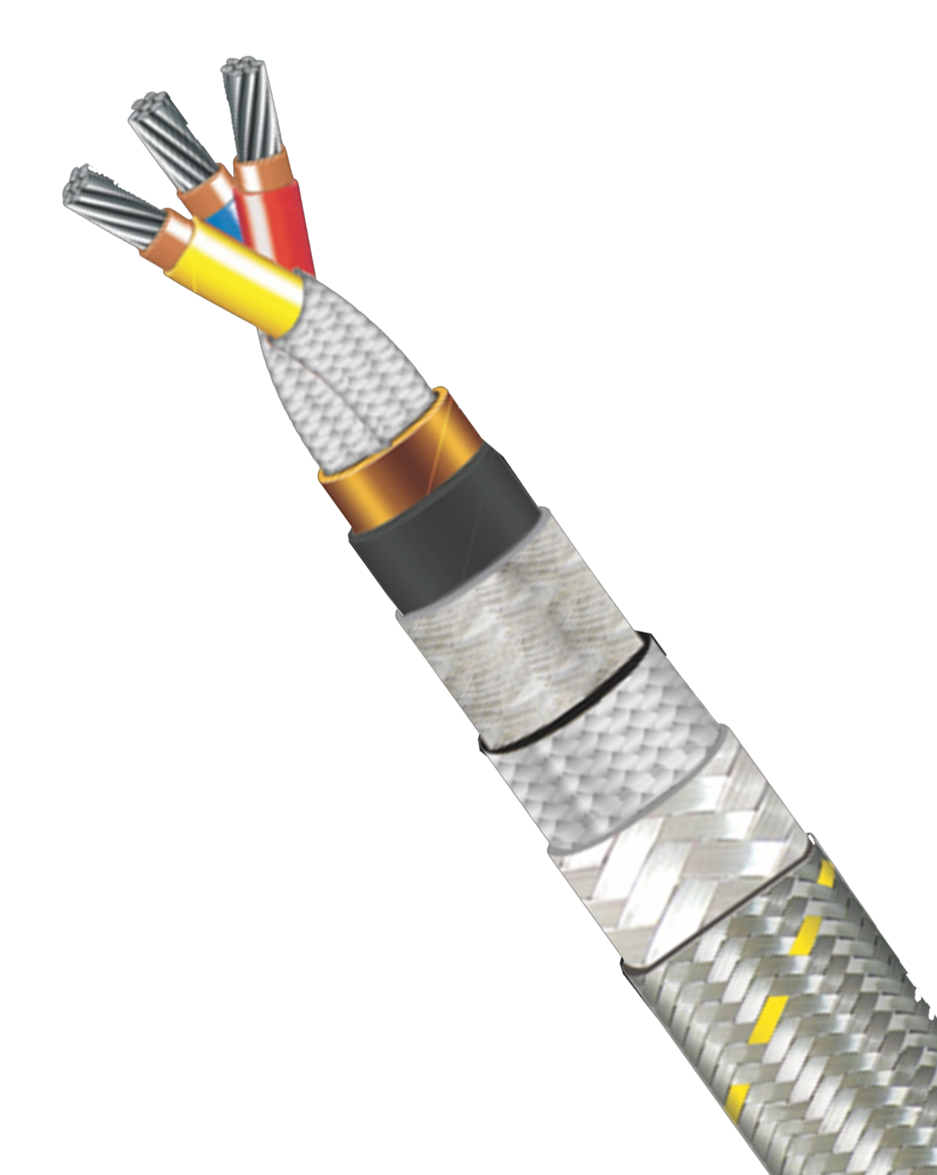 TEMPSENS HR-501 Термостойкий силовой кабель с изоляцией из PTFE с двойной оплеткой из стекловолокна до 600°C
