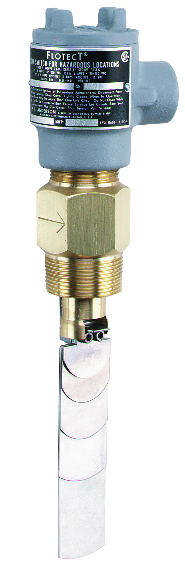 DWYER FLOTECT V4 Взрывозащищенное лопастное реле расхода газа и жидкости Exd